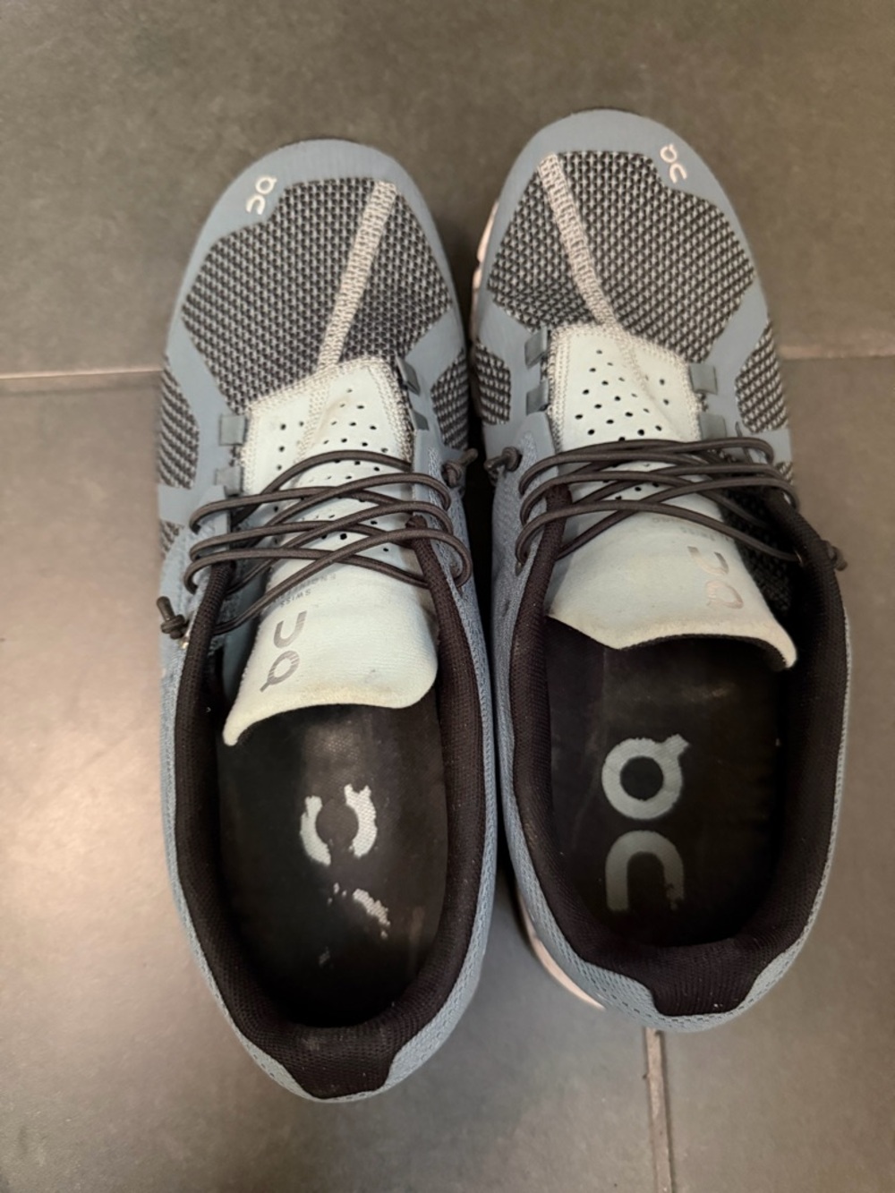 On Running Women's Sneakers - Light Blue and Black Knit